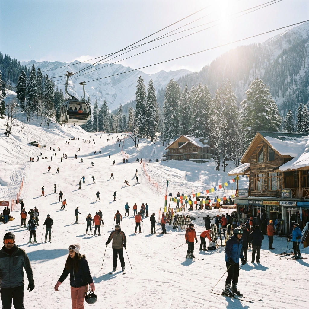 Skiing in Solang Valley