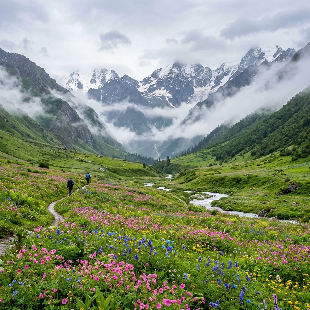 Alpine wildflowers in Valley of Flowers